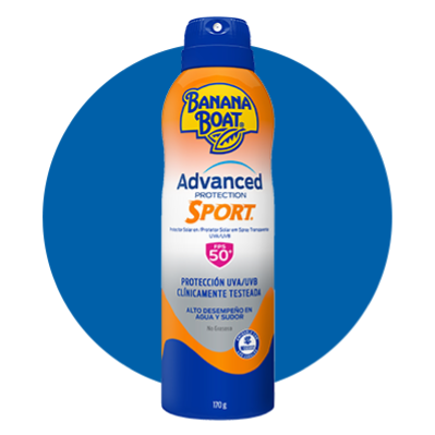 Producto Advanced Protection Sport Spray en presentación de 180 mL con una alta protección de 50 FPS ideal para el deporte