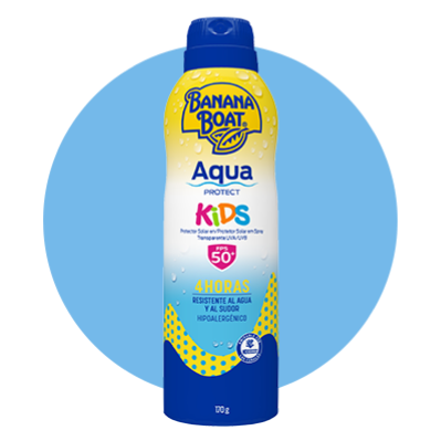 Aqua Protect Kids Spray ideal para llevar a tus paseos ya que brinda la mejor protección contra el sol para los miembros mas pequeños de tu familia