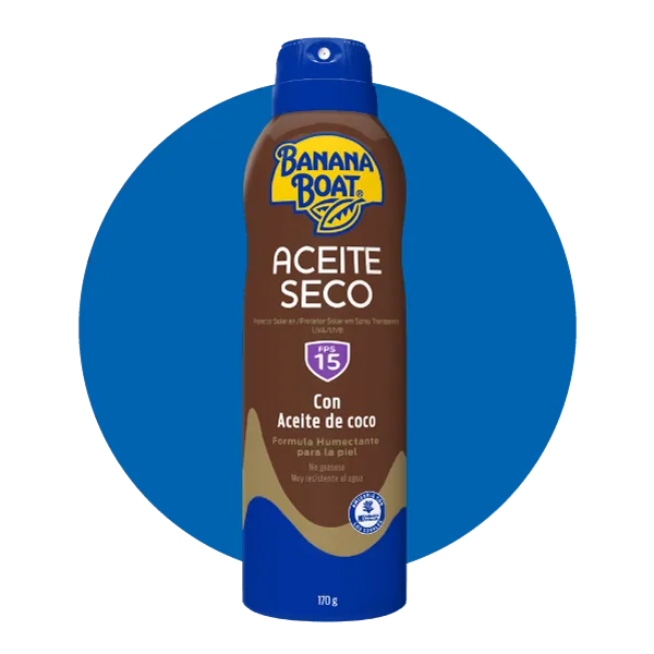Conocer el producto de Banana Boat en su franquicia Bronceadora con su presentacion aceite seco con coco