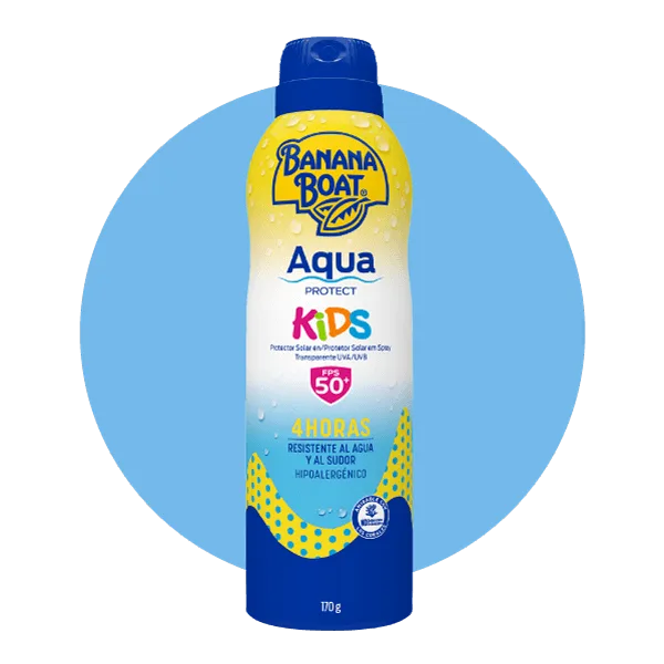 Aqua Protect Kids Spray ideal para llevar a tus paseos ya que brinda la mejor protección contra el sol para los miembros mas pequeños de tu familia