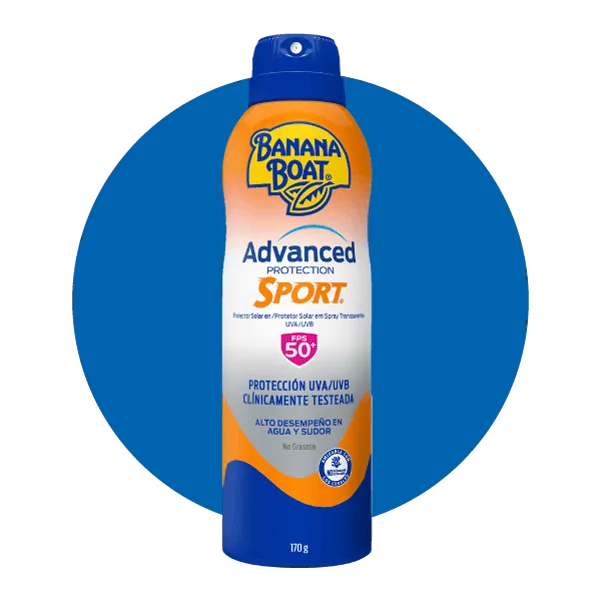 Producto Advanced Protection Sport Spray en presentación de 180 mL con una alta protección de 50 FPS ideal para el deporte