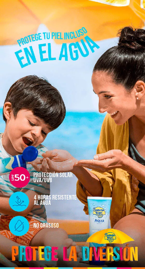 familia con protector solar banana boat