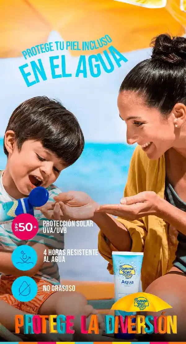 familia con protector solar banana boat