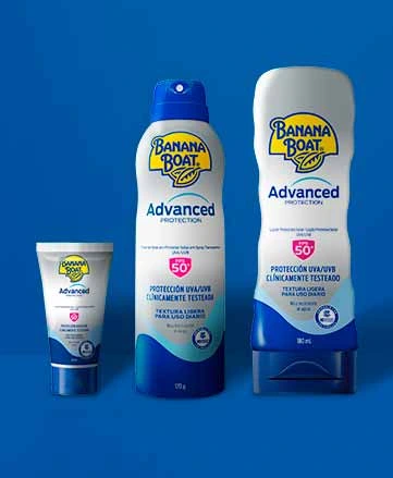 Vive la playa con Banana Boat y la línea Advanced Protection, disfruta del sol y las actividades al aire libre, para uso diario.